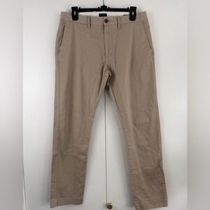 J.Crew Flex Slim Chino Pants Mens 31x30 Khaki Tan Stretch Cotton Trousers